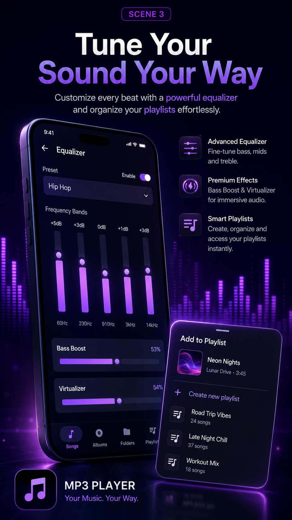 Music Loop English equalizer screen